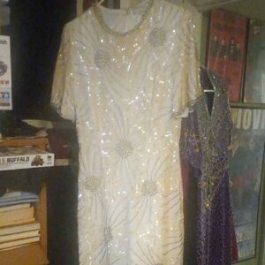 Wom S Vintage Silk Sequin dress
